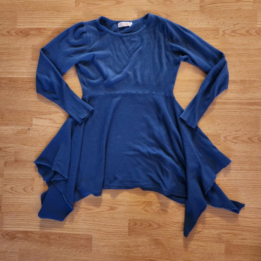 Orange brand blue mini dress